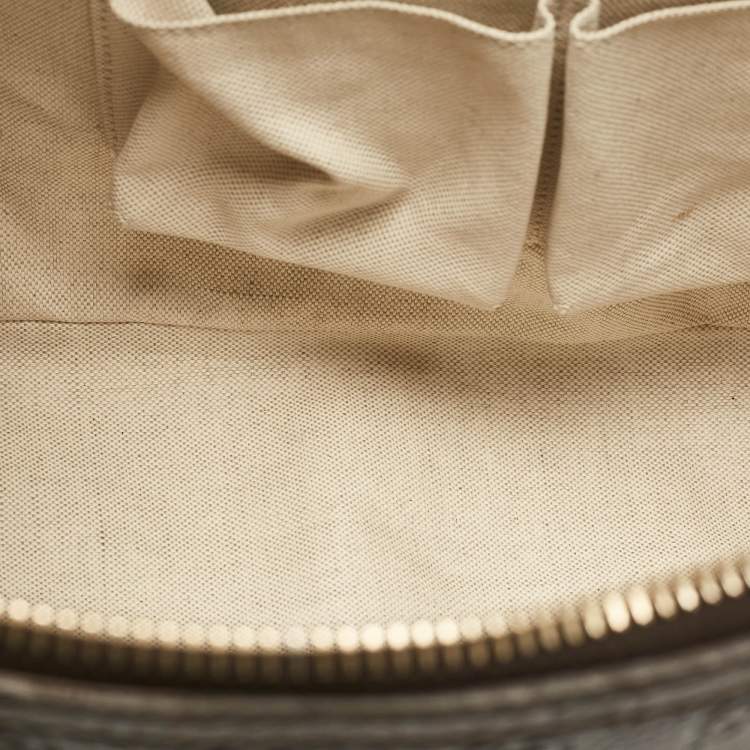 Pre Owned Gucci Dark Brown Guccissima Leather Catherine Dome Satchel