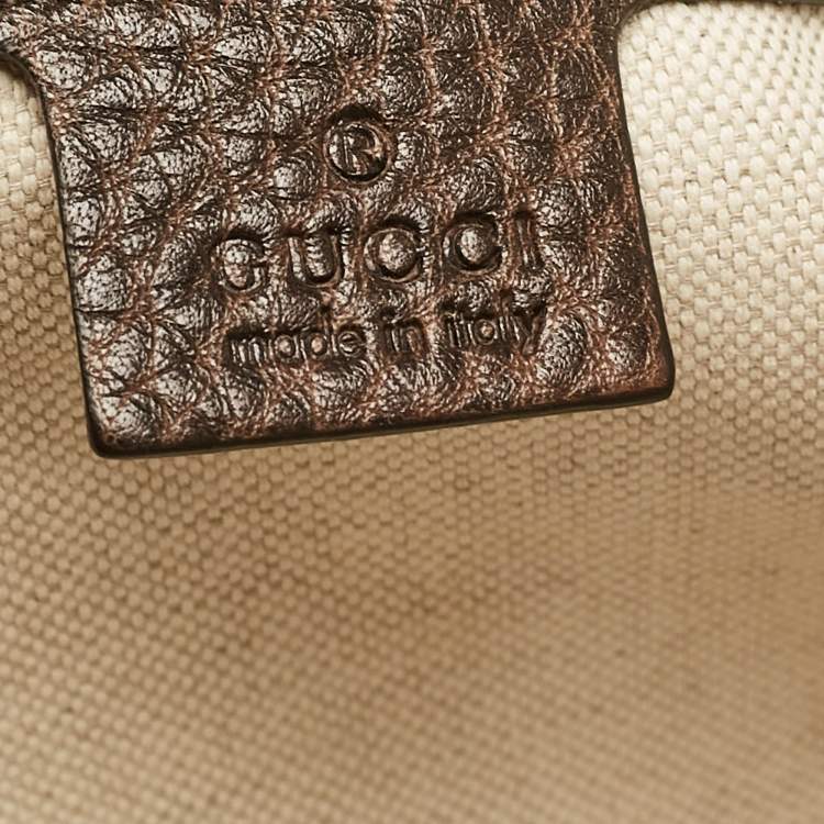 Pre Owned Gucci Dark Brown Guccissima Leather Catherine Dome Satchel