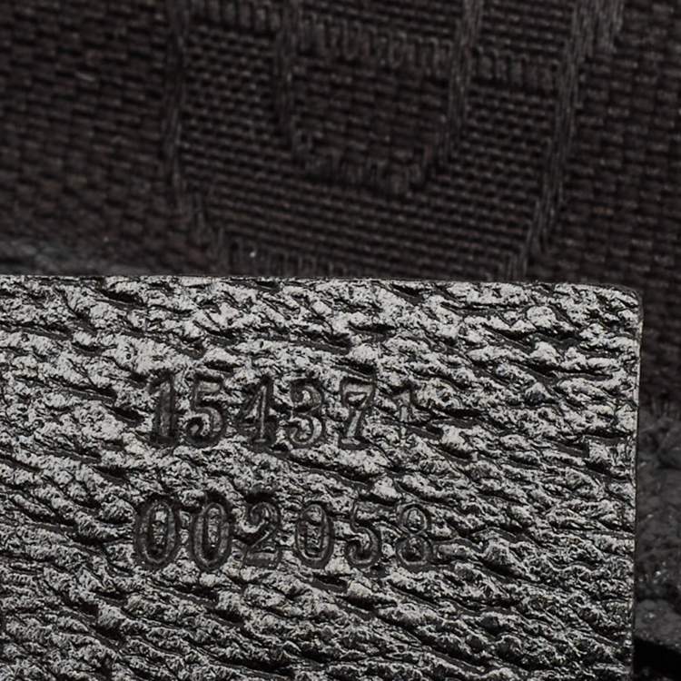 Pre Owned Gucci Black Horsebit Canvas and Leather Glam Hobo