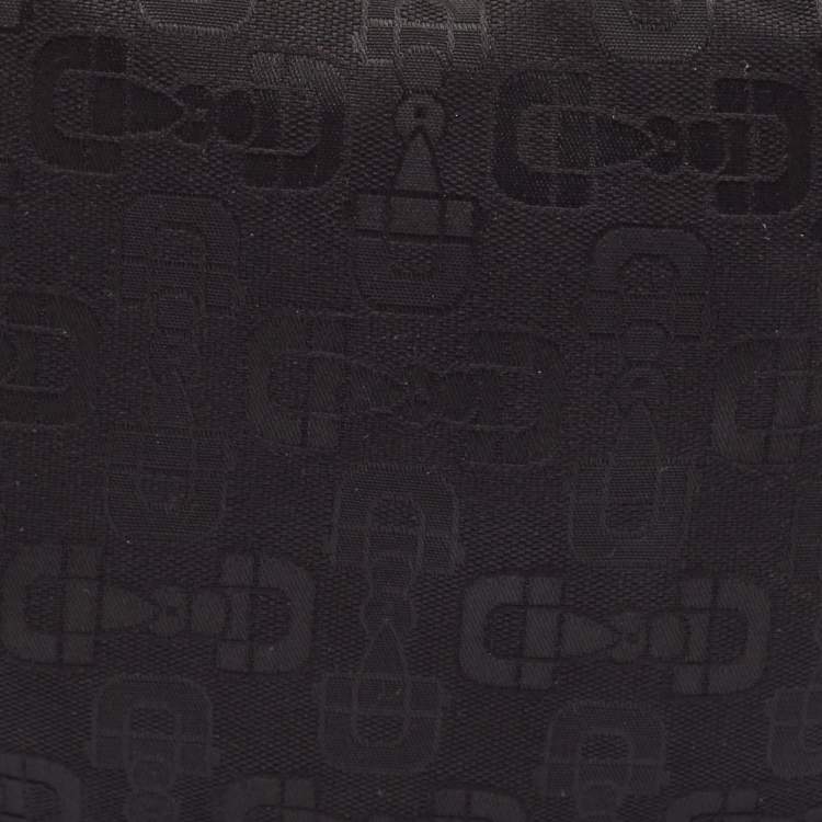 Pre Owned Gucci Black Horsebit Canvas and Leather Glam Hobo