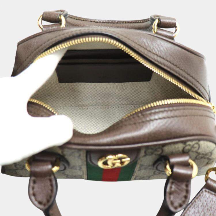 Pre Owned Gucci Beige/Ebony Ophidia Shoulder Bag