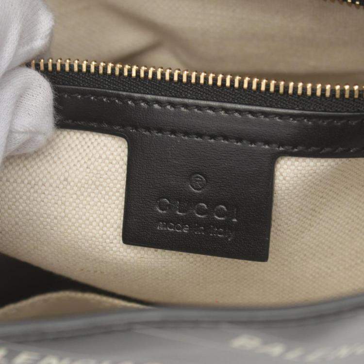 Pre Owned Gucci Leather Black White Jackie 1961 Shoulder Bag