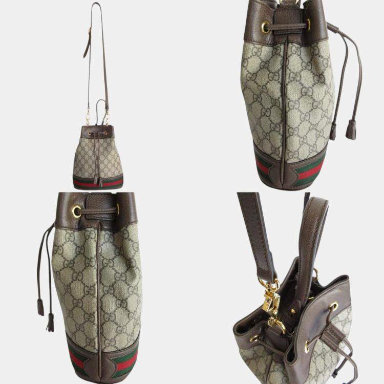 Pre Owned Gucci Brown Gg Supreme Leather Shoulder Bag