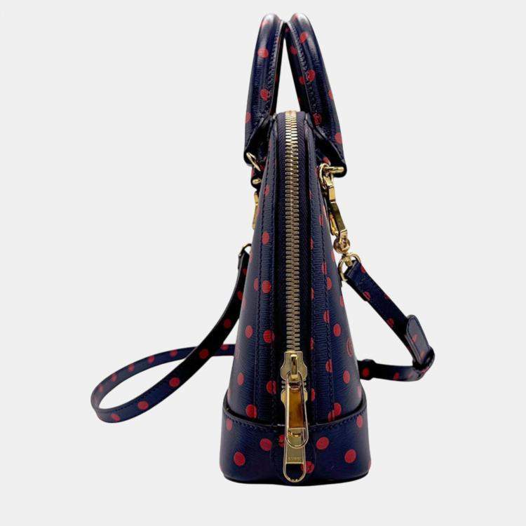 Pre Owned Gucci Leather Navy Red Gold Horsebit Shoulder Bag