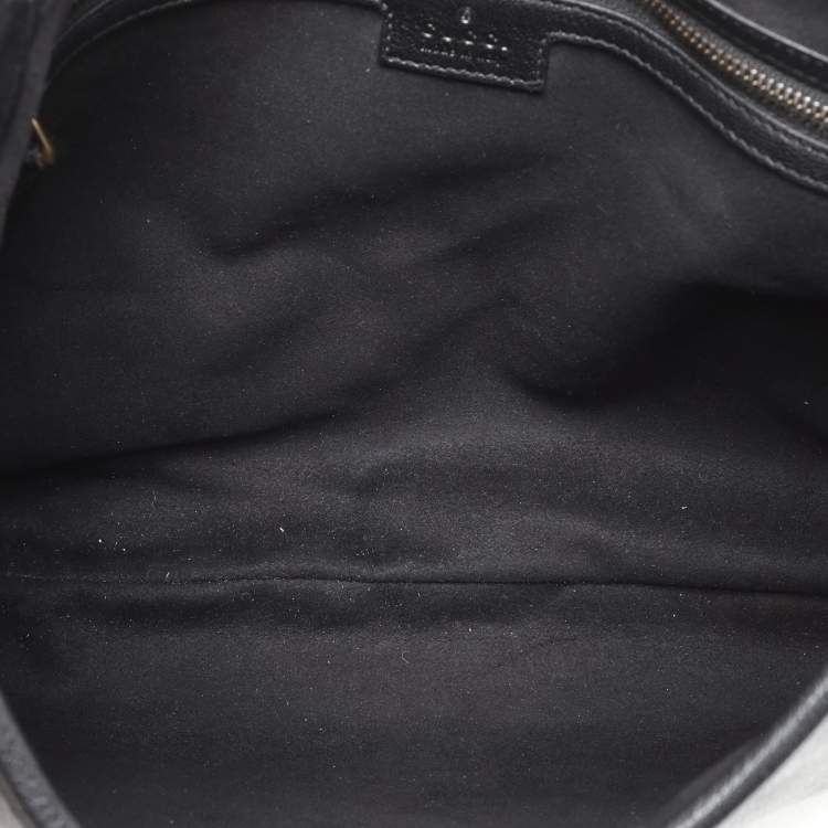 Pre Owned Gucci Black Leather Aphrodite Hobo