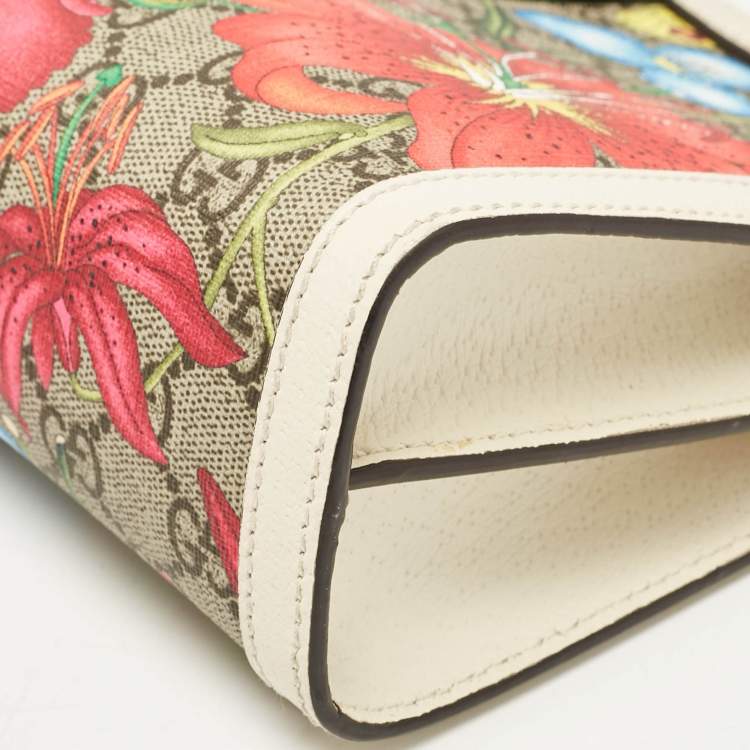 Pre Owned Gucci Multicolor Flora GG Supreme Canvas Small Ophidia Shoulder Bag