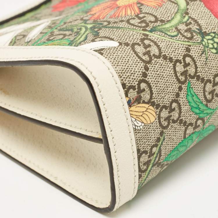 Pre Owned Gucci Multicolor Flora GG Supreme Canvas Small Ophidia Shoulder Bag