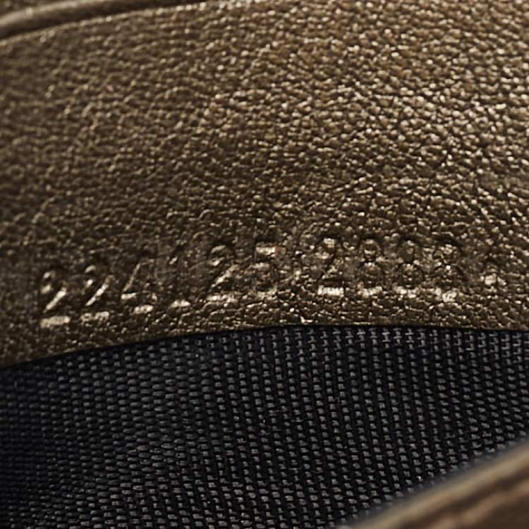 مملوكة مسبقًا Gucci Metallic GG Imprime Canvas and Leather Card Case