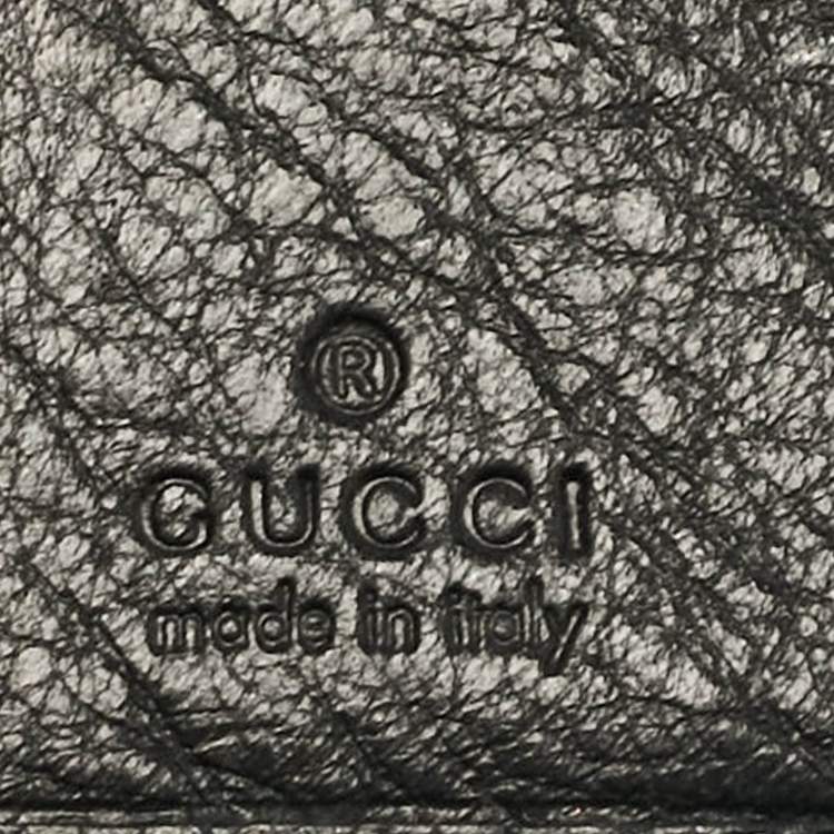 Pre Owned Gucci Black GG Canvas and Leather Charlotte French Wallet