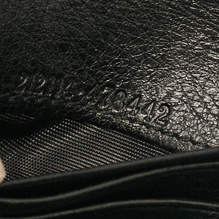 Pre Owned Gucci Black GG Canvas and Leather Charlotte French Wallet