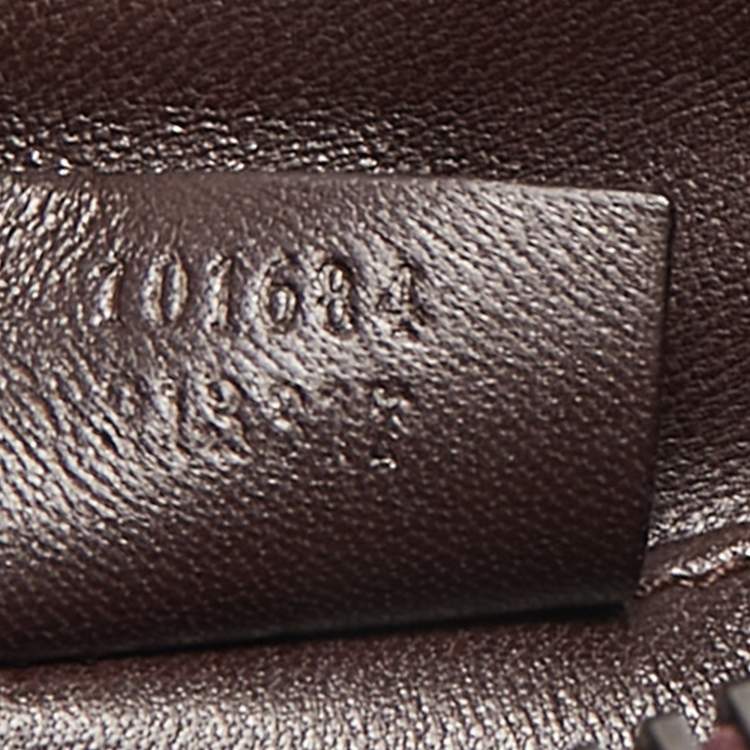 Pre Owned Gucci Burgundy Suede Eyelet Wristlet Clutch