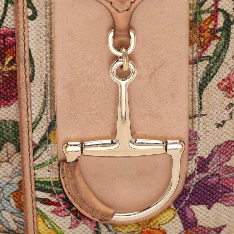 Pre Owned Gucci Multicolor Canvas and Leather Horsebit Trifold Wallet