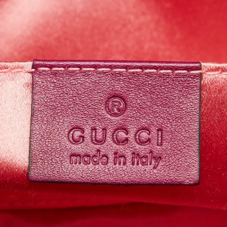 Pre Owned Gucci Purple Matelassé Velvet Mini GG Marmont Shoulder Bag