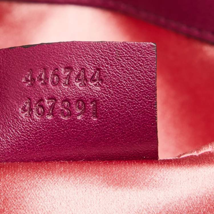 Pre Owned Gucci Purple Matelassé Velvet Mini GG Marmont Shoulder Bag