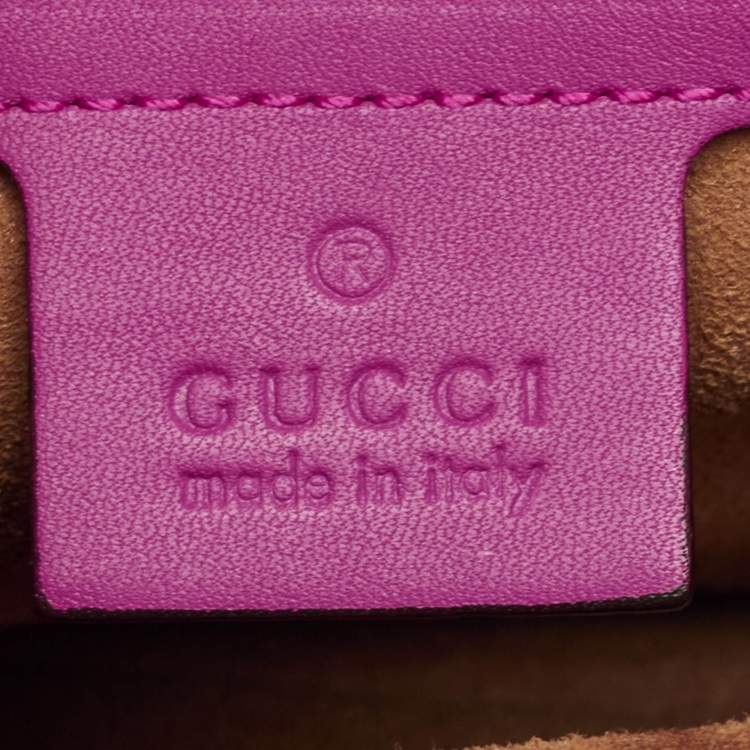 Pre Owned Gucci Tricolor GG Supreme Canvas and Leather Top Handle Bag