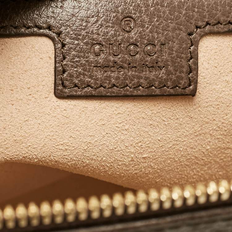 Pre Owned Gucci Beige/Ebony GG Supreme Canvas and Leather Medium Ophidia Tote