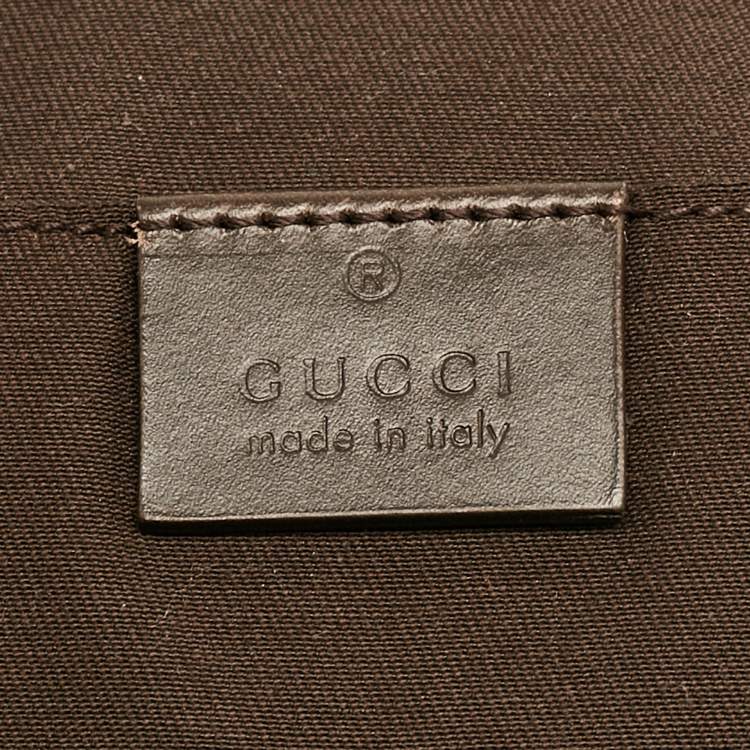 Pre Owned Gucci Dark Brown/Beige GG Supreme Canvas Document Portfolio Case 