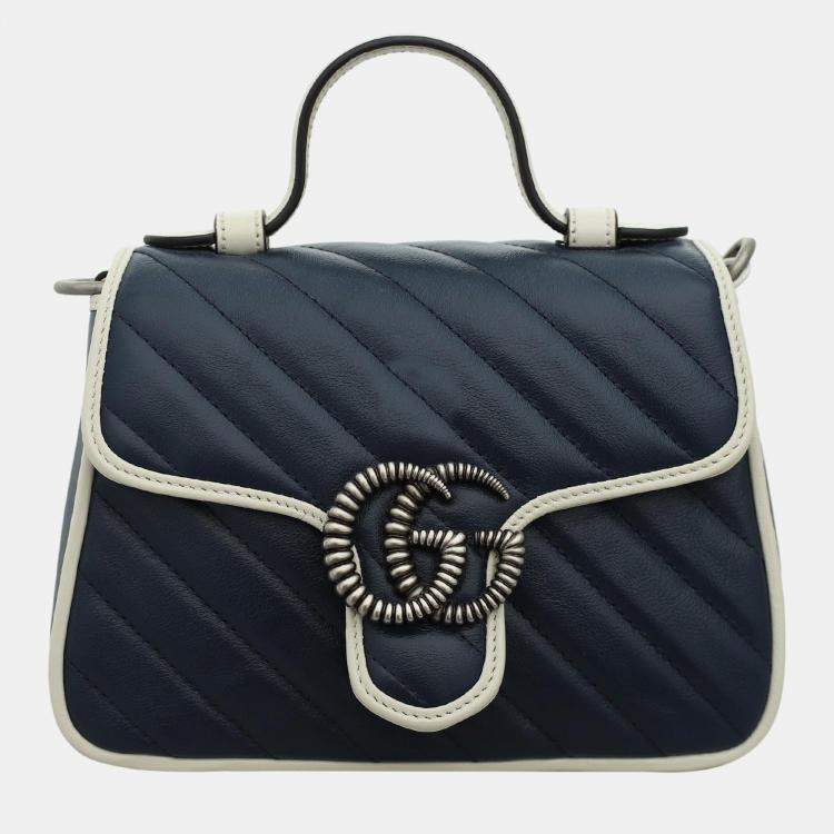 Pre Owned Gucci Mini Marmont Top Handle Bag