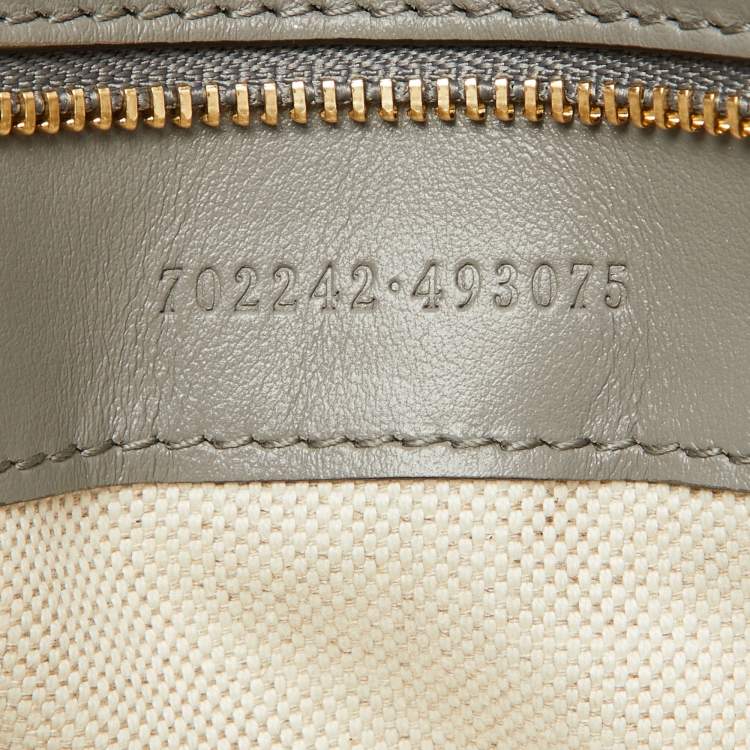Pre Owned Gucci Grey Leather GG Matelassé Medium Bowler Bag
