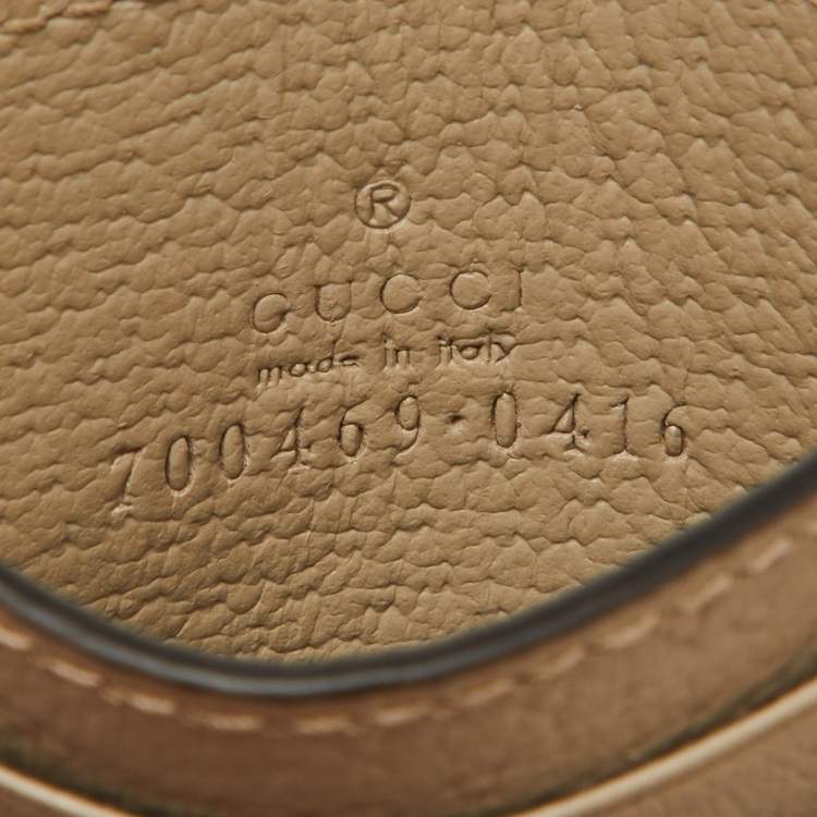 Pre Owned Gucci Light Beige Leather Horsebit Card Holder