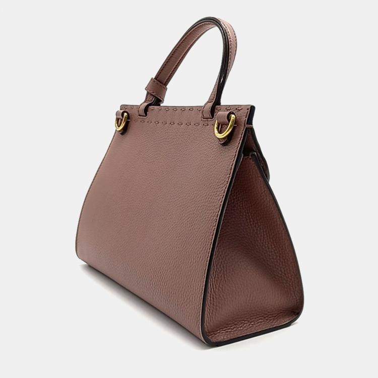 Pre Owned Gucci Brown Leather GG Marmont mini tote bag