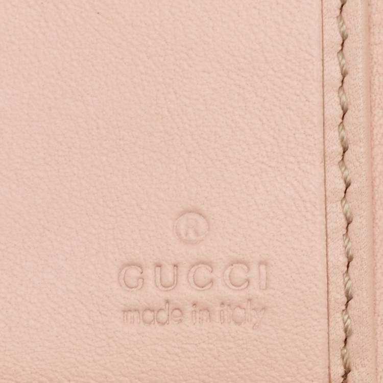 Pre Owned Gucci Beige/Pink GG Canvas and Leather Web Flap Continental Wallet