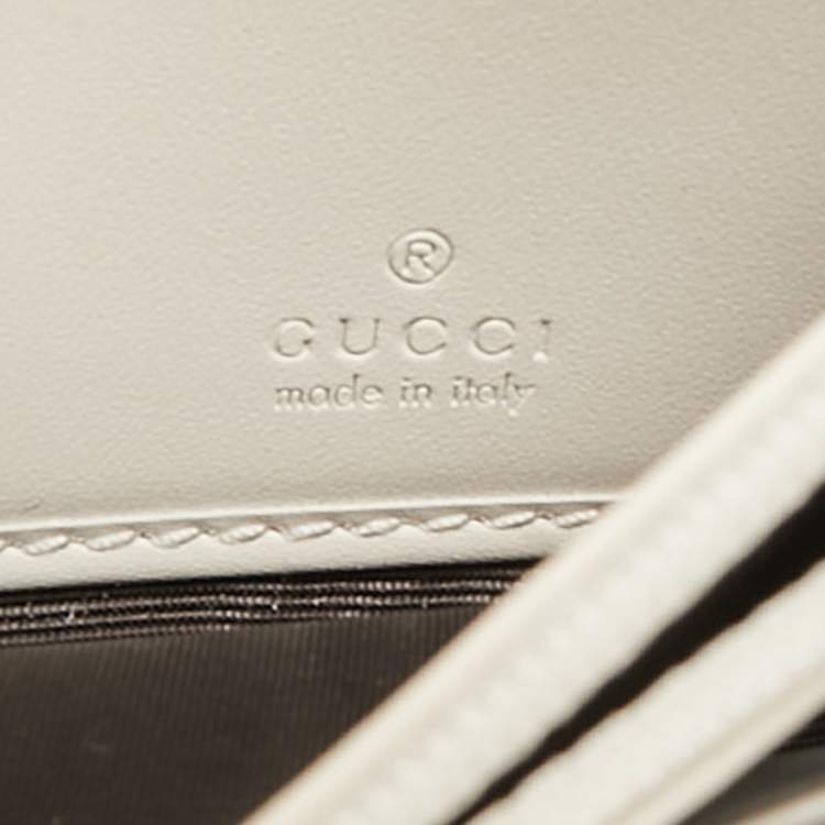 Pre Owned Gucci Off White Guccissima Leather Bow Continental Wallet