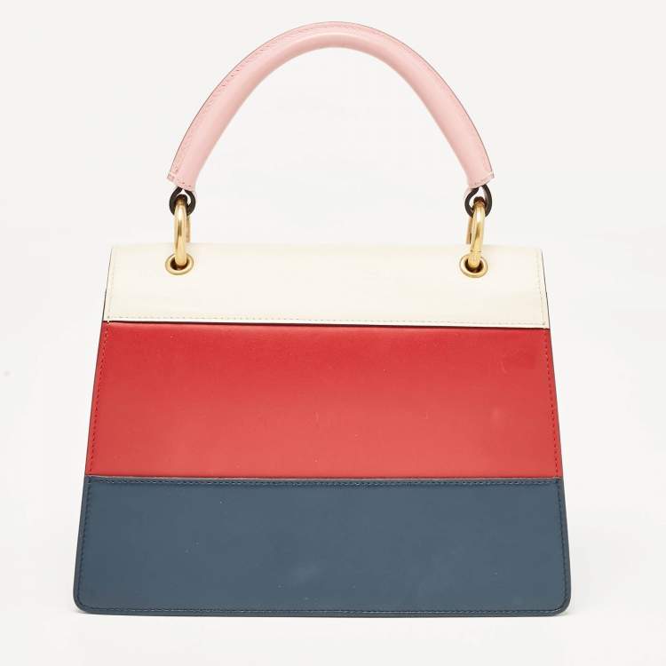 Pre Owned Gucci Multicolor Leather Small Queen Margaret Top Handle Bag