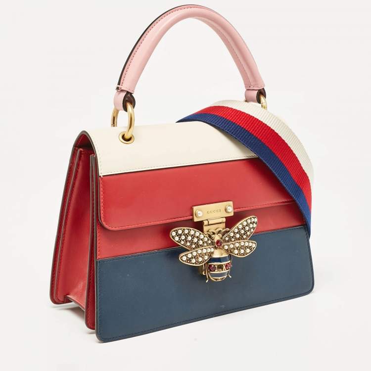 Pre Owned Gucci Multicolor Leather Small Queen Margaret Top Handle Bag