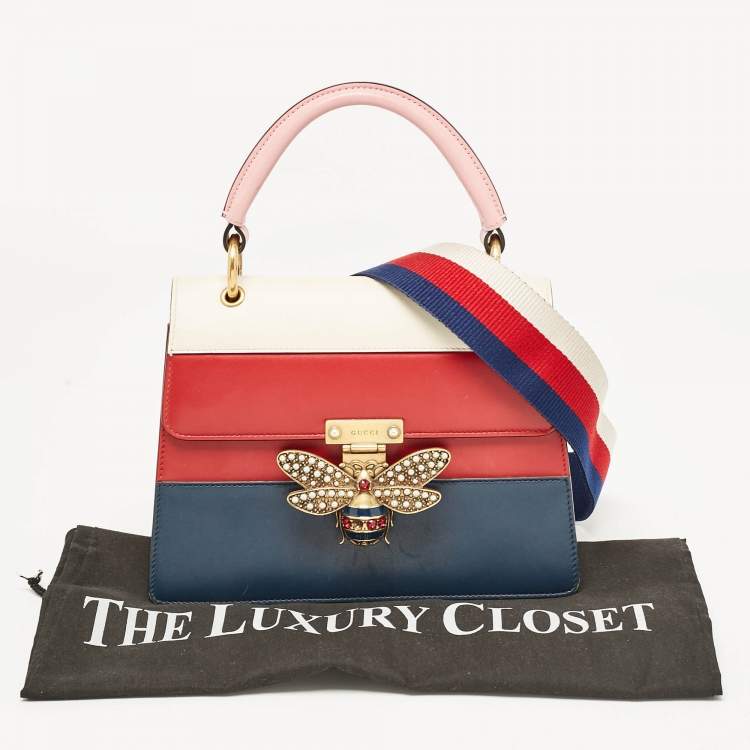 Pre Owned Gucci Multicolor Leather Small Queen Margaret Top Handle Bag