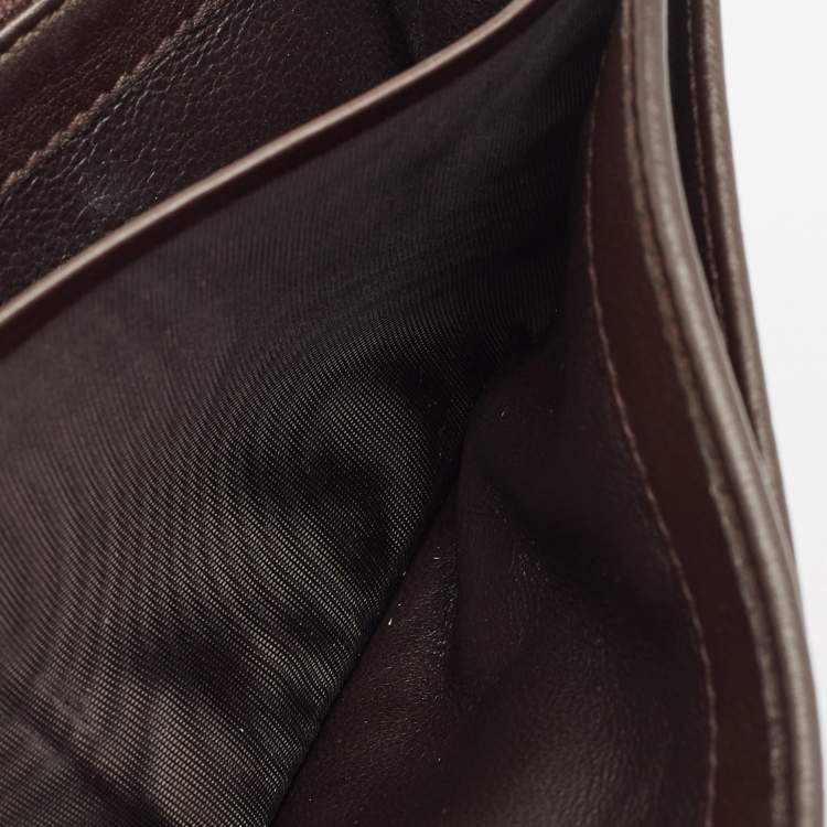 Pre Owned Gucci Dark Brown Guccissima Leather Interlocking G Continental Wallet