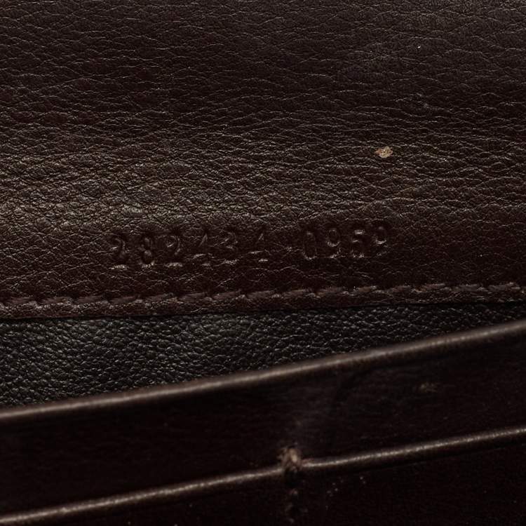 Pre Owned Gucci Dark Brown Guccissima Leather Interlocking G Continental Wallet