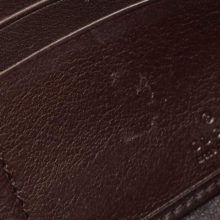 Pre Owned Gucci Dark Brown Guccissima Leather Interlocking G Continental Wallet