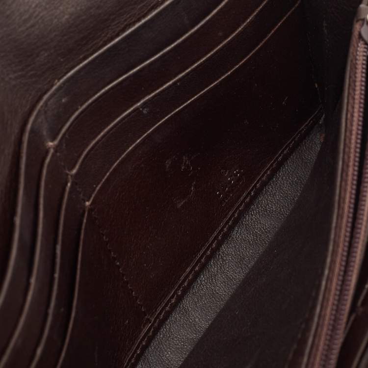 Pre Owned Gucci Dark Brown Guccissima Leather Interlocking G Continental Wallet