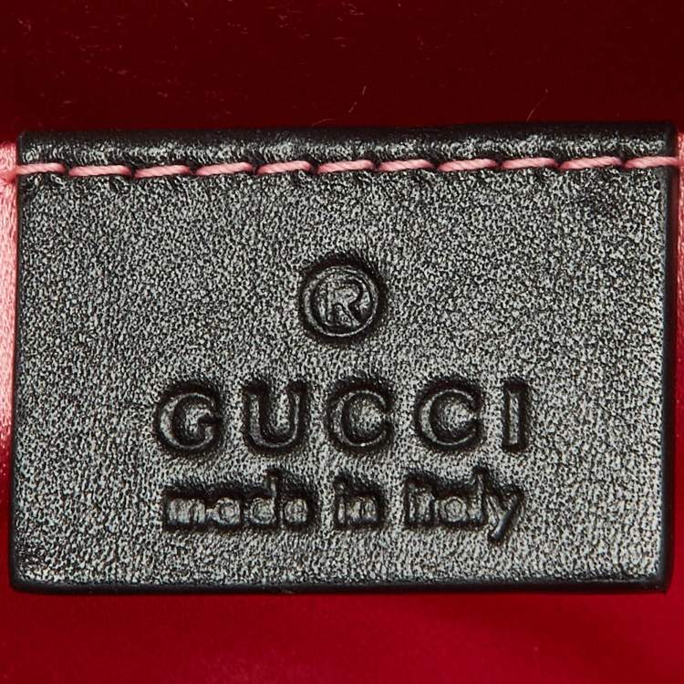 Pre Owned Gucci Black/White Matelassé Leather GG Marmont Belt Bag