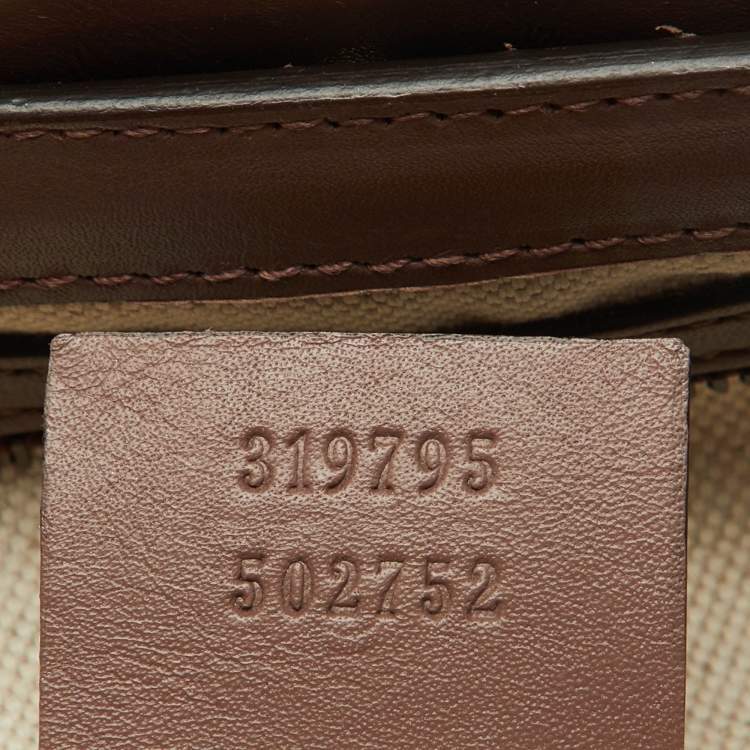 Pre Owned Gucci Brown Patent Leather Medium Bright Bit Tote
