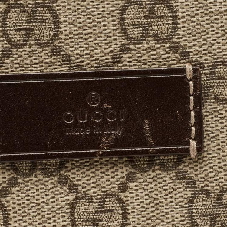 Pre Owned Gucci Beige/Brown GG Supreme Canvas and Leather Diaper Messenger Bag