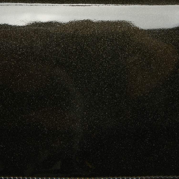 Pre Owned Gucci Dark Green Patent Leather Romy Clutch