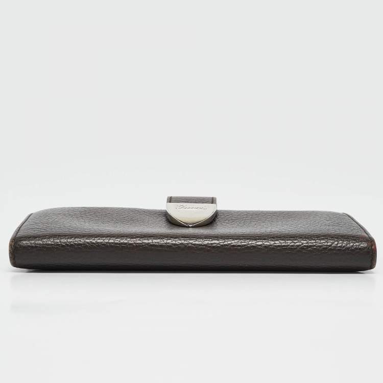 مملوكة مسبقًا Gucci Brown Leather Signoria Continental Wallet