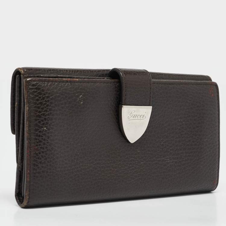 مملوكة مسبقًا Gucci Brown Leather Signoria Continental Wallet