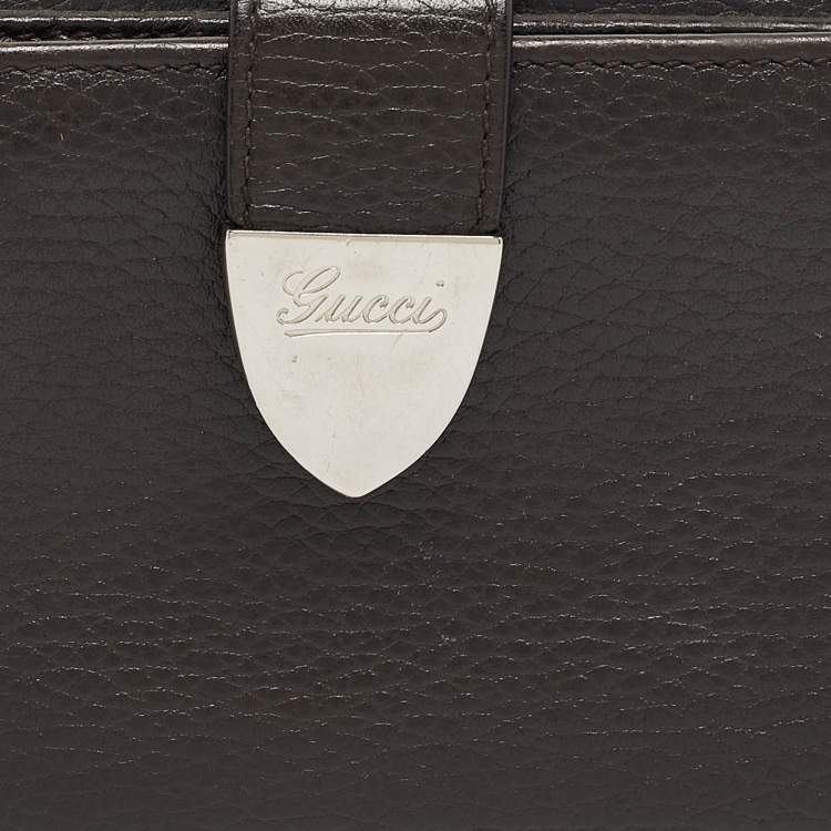 مملوكة مسبقًا Gucci Brown Leather Signoria Continental Wallet