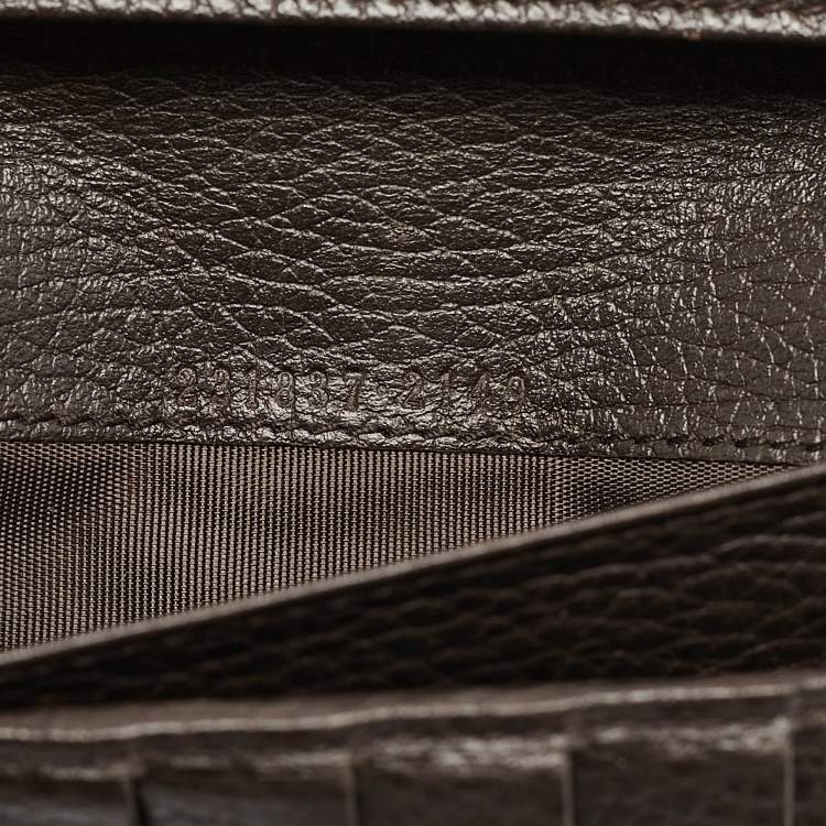 مملوكة مسبقًا Gucci Brown Leather Signoria Continental Wallet