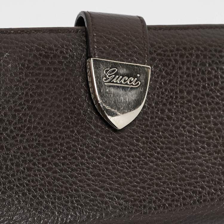 مملوكة مسبقًا Gucci Brown Leather Signoria Continental Wallet