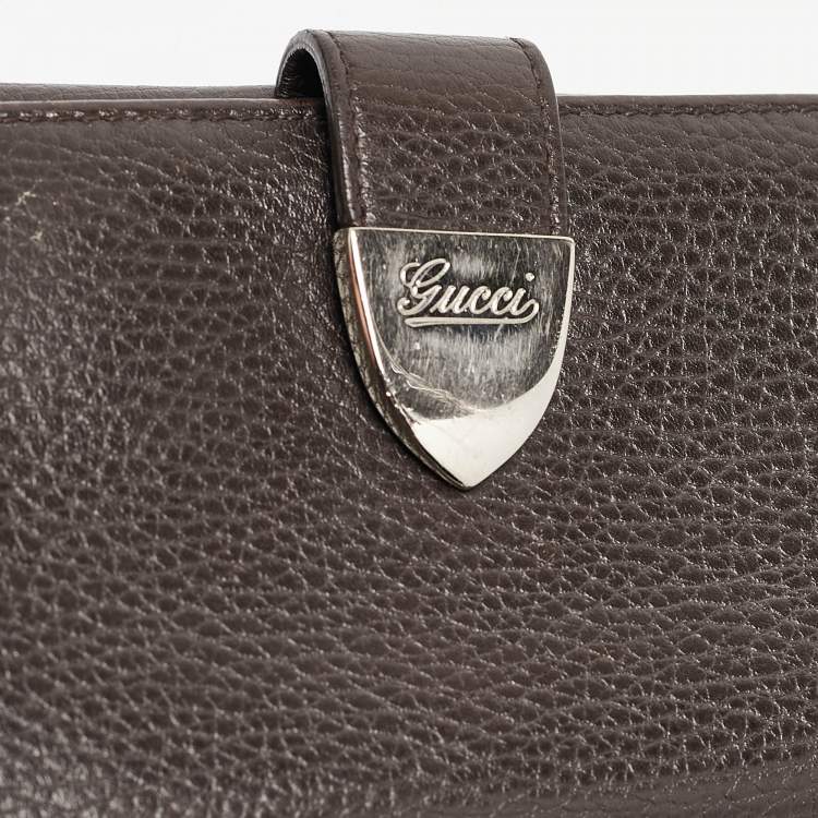 مملوكة مسبقًا Gucci Brown Leather Signoria Continental Wallet