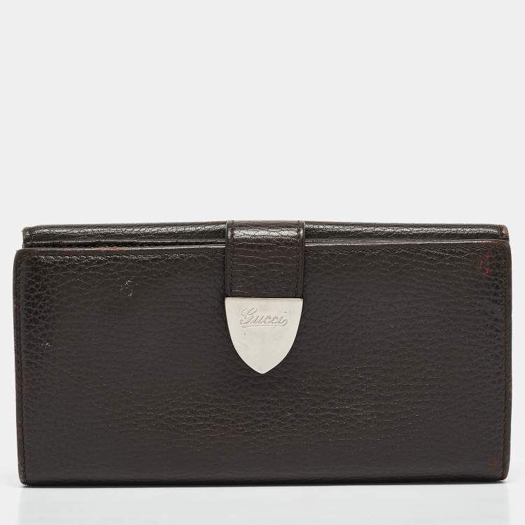 مملوكة مسبقًا Gucci Brown Leather Signoria Continental Wallet