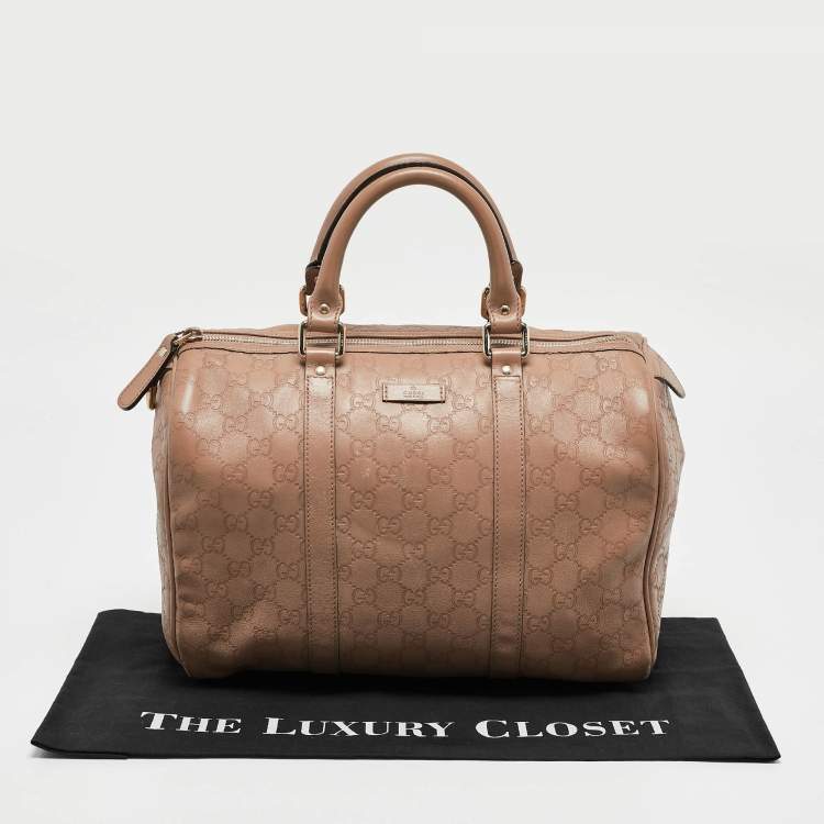 مملوكة مسبقًا Gucci Beige Guccissima Leather Medium Joy Boston Bag