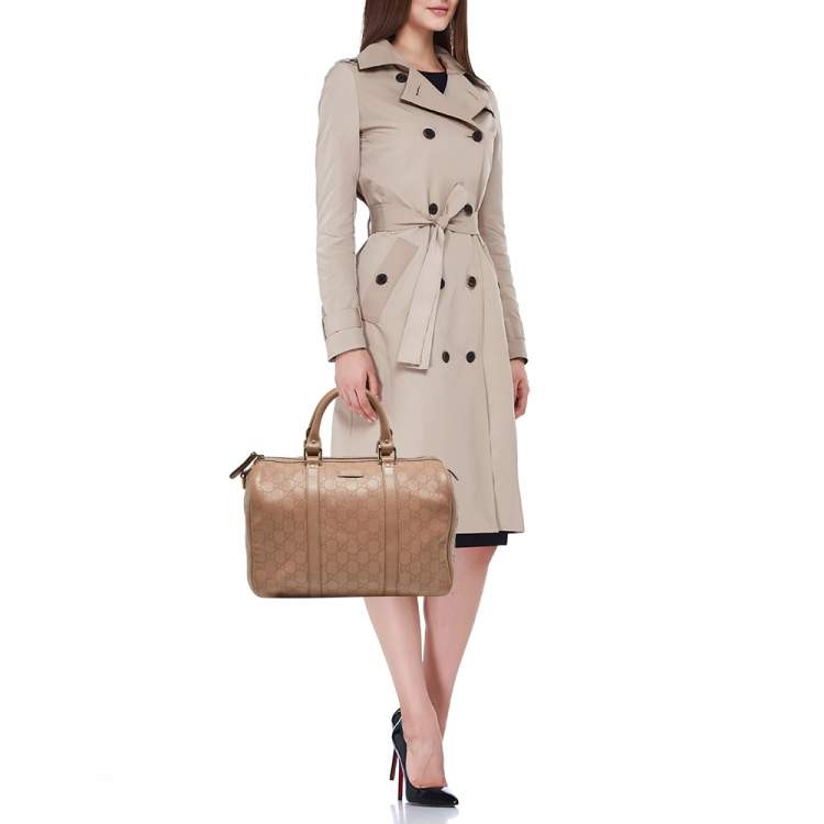 مملوكة مسبقًا Gucci Beige Guccissima Leather Medium Joy Boston Bag