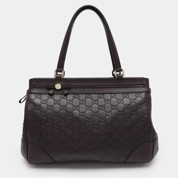 Pre Owned Gucci Brown Guccissima Leather Mayfair Tote