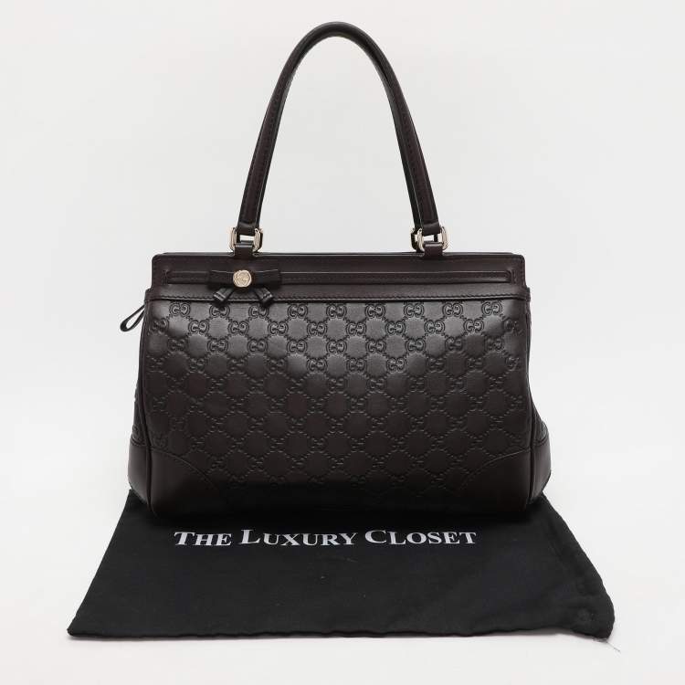 Pre Owned Gucci Brown Guccissima Leather Mayfair Tote