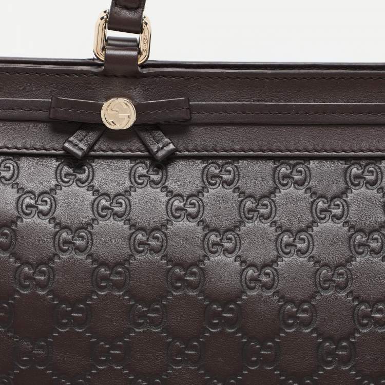 Pre Owned Gucci Brown Guccissima Leather Mayfair Tote